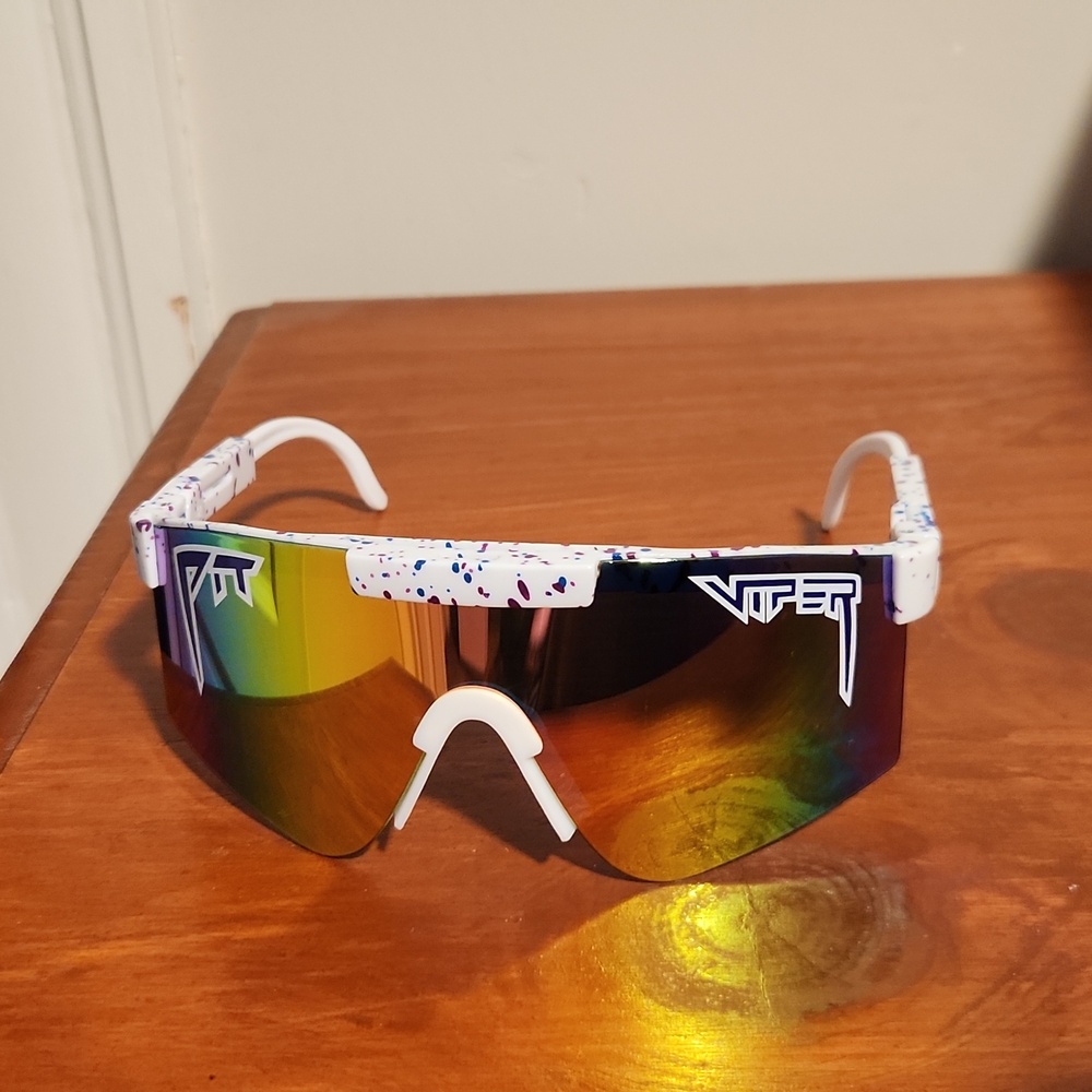 PIT VIPER Colorful Sunglasses with purpe&White Frames. Adjustable To Fit